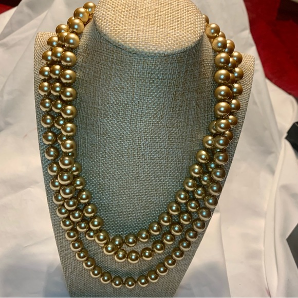 R.J. Graziano Jewelry - NEW R.J. Graziano Long Faux Pearl Beaded Necklace Champagne Tan 63" Vintage